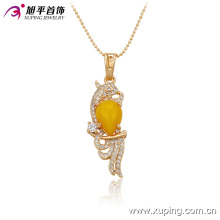 32663 Xuping hot selling well design luxury heart shaped yellow opal pendant exquisite workmanship gold jewelry